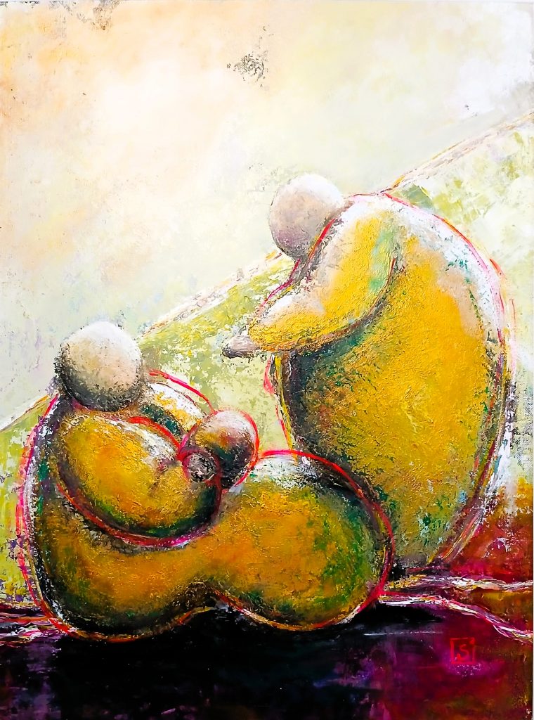 tableau acrylique contemporain couleurs